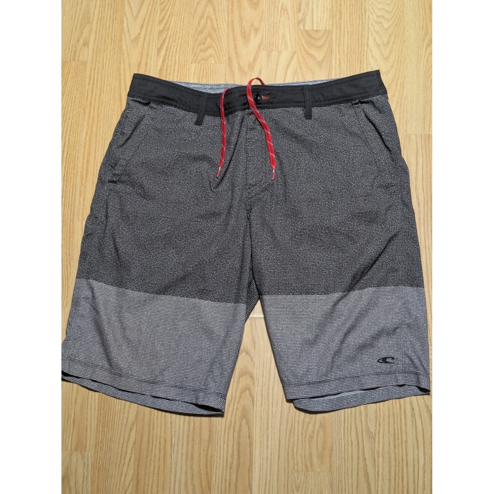 O'Neill Mens Hybrid Board Shorts Walk Shorts Gray Striped Size 36